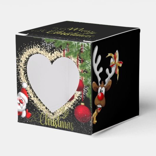  de papá Noel con purpurina フェイバーボックス (正面サイド)