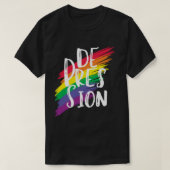 De-Press-Ion Tee | 虹の背景x CTFOD Tシャツ (デザイン正面)