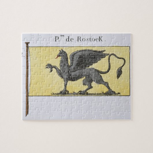de Rostを表示するグリフィンの紋章が付いている海上旗 ジグソーパズル (横)