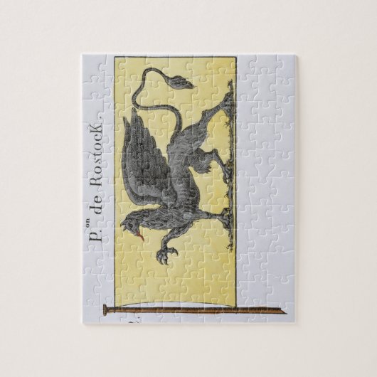 de Rostを表示するグリフィンの紋章が付いている海上旗 ジグソーパズル (縦)