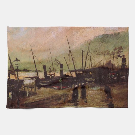 De Ruijterkade in Amsterdam by Vincent van ゴッホ キッチンタオル (横)