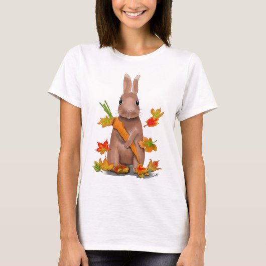 DE Shirt Herbst Hase Tシャツ (正面)