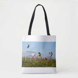 De speelse Fubby's die voetbal spelen. Tote-Bag トートバッグ