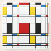 De Stijl Pattern ガラスコースター (正面)