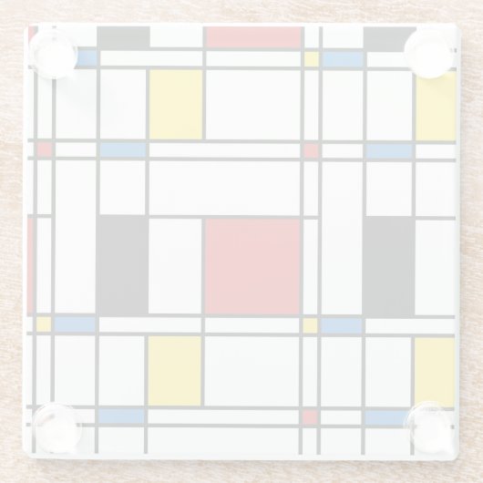 De Stijl Pattern ガラスコースター (裏面)