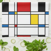 De Stijl Pattern キッチンタオル (折り畳み)