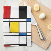 De Stijl Pattern キッチンタオル (四つ折り)