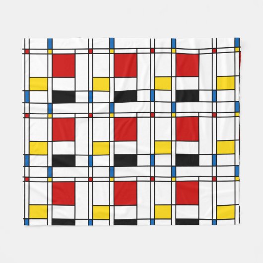 De Stijl Pattern フリースブランケット (正面(横))