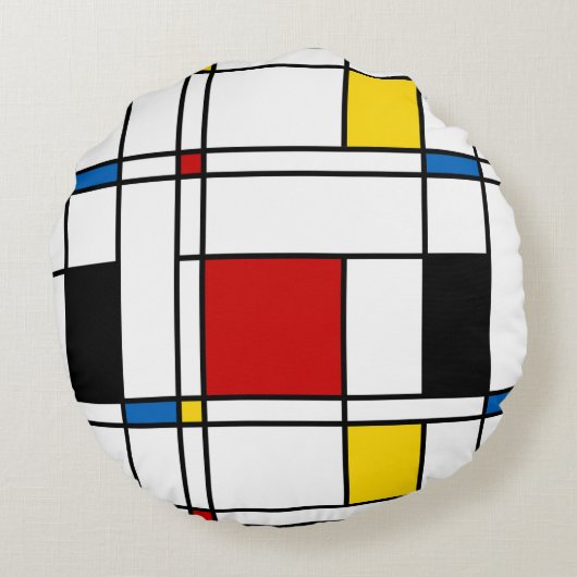 De Stijl Pattern ラウンドクッション (裏面)