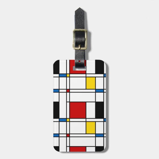 De Stijl Pattern ラゲッジタグ (正面縦)