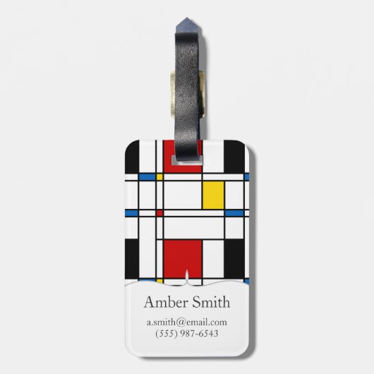 De Stijl Pattern ラゲッジタグ (裏面縦)
