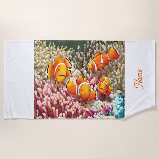 DE Strandtuch Clownfische ビーチタオル (正面)