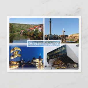 DE Stuttgart – リバーネッカー – シュロスプラッツ – ポストカード