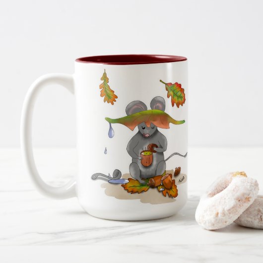 DE Tasse/Mug Herbst/Autumn Maus/Mouse ツートーンマグカップ (ドーナツ)