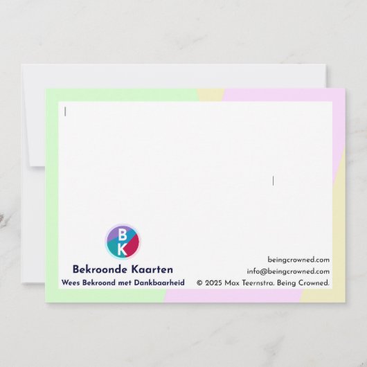 De Vrijwilliger サンキューカード (裏面)