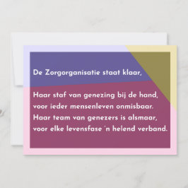 De Zorgorganisatie staat klaar サンキューカード