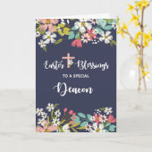 Deacon復活キリストの花の復活祭恵み カード (黄色い花)