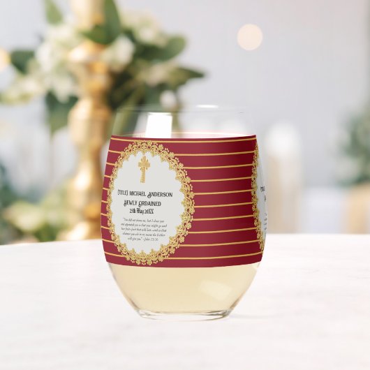 DEACON新出聖句ギフト記念 ステムなしワイングラス (インサイチュ (ウェディング))