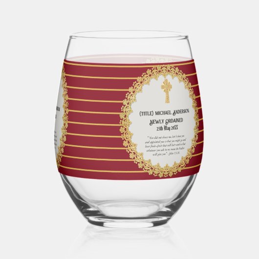 DEACON新出聖句ギフト記念 ステムなしワイングラス (裏面)