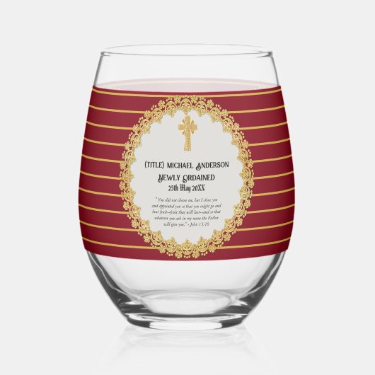 DEACON新出聖句ギフト記念 ステムなしワイングラス (左)