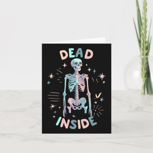 Dead おもしろい Inside Skeletonハロウィンカジュアルグラフ カード (正面)