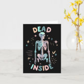 Dead おもしろい Inside Skeletonハロウィンカジュアルグラフ カード (黄色い花)