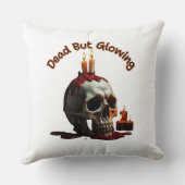Dead But Glowing Halloween Throw Pillow クッション (裏面)