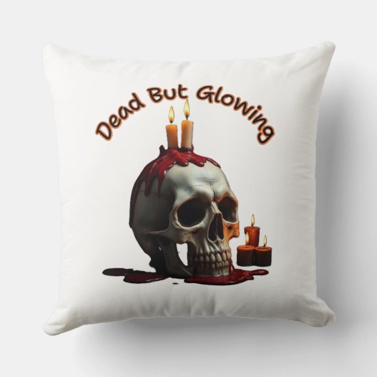 Dead But Glowing Halloween Throw Pillow クッション (裏面)