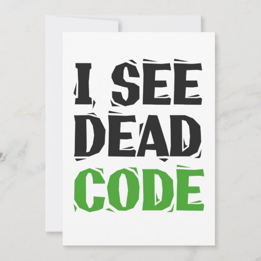 Dead Code Programmer Coding Giftおもしろいが表示される 招待状 (正面)