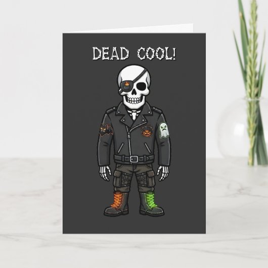Dead Cool Skeleton Biker | ハロウィン カード (正面)
