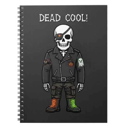 Dead Cool Skeleton Biker | ハロウィン ノートブック (正面)