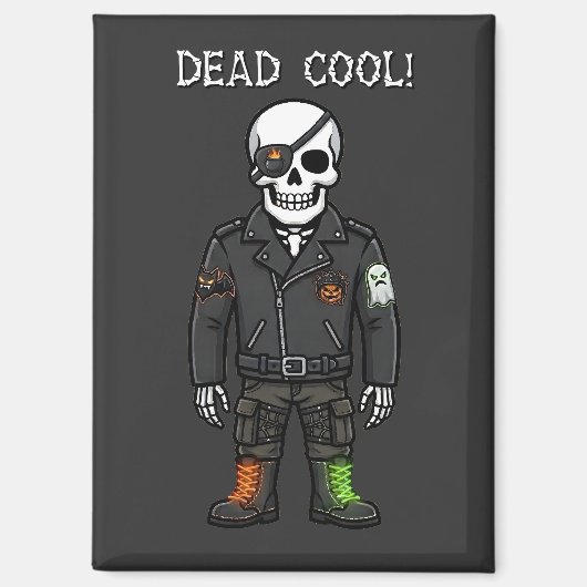Dead Cool Skeleton Biker | ハロウィン マグネット (正面)