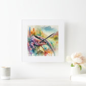 Dead Cow Lizard 310824AREF112 - Watercolor スクエア壁時計 (ホーム)