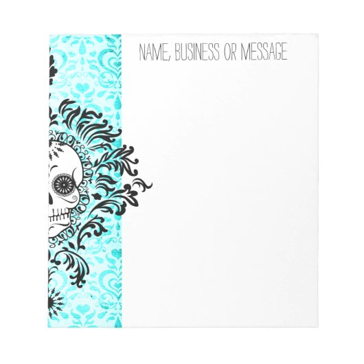 Dead Damask -カスタム砂糖スカルメモ帳 ノートパッド (正面)