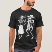 Dead Dia De Los Muertos Hの日を踊る骨組 Tシャツ (正面)