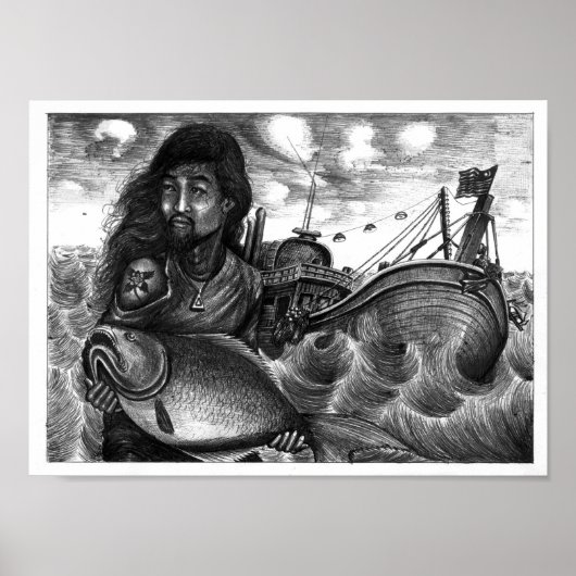 Dead Eye Poster of Vannak Holding a Large Fish ポスター (正面)