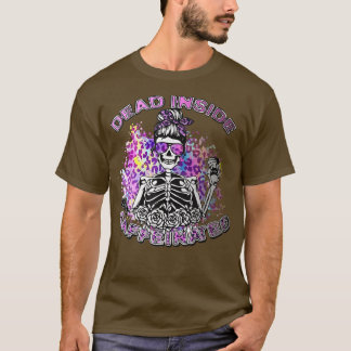 Dead Insideがカフェイン入りヒョウフローラSkeleto Tシャツ