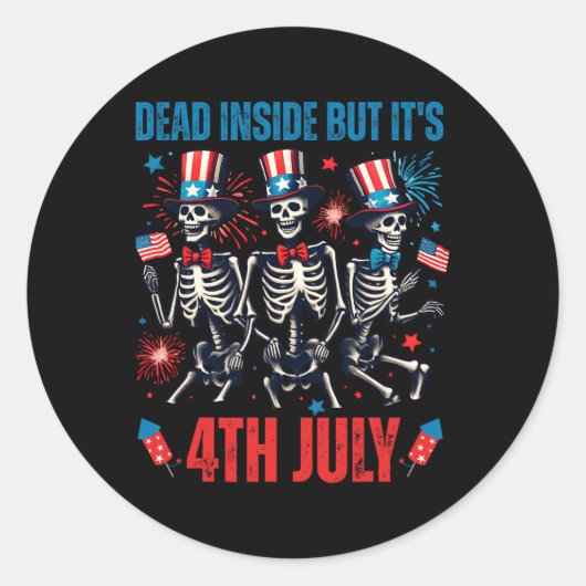 Dead Insideが7月4日踊りスケルトンU ラウンドシール (正面)
