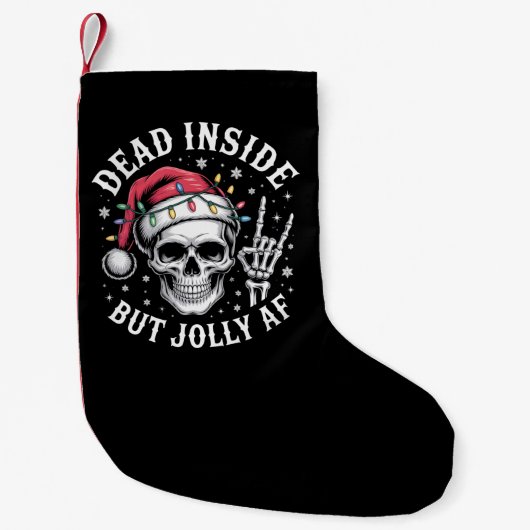 Dead InsideがAFのすてきクリスマススケルトン精神 スモールクリスマスストッキング (正面)