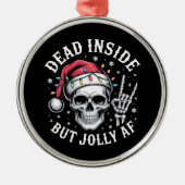 Dead InsideがAFのすてきクリスマススケルトン精神 メタルオーナメント (正面)