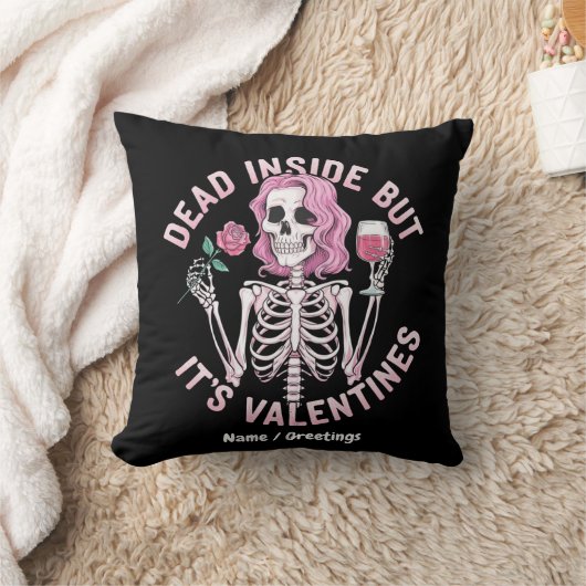 Dead Insideだがバレンタインのロマンチックおもしろいさ クッション (ブランケット)