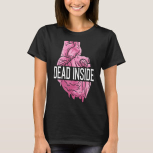 Dead Inside解剖学的ヒトハートEmo Broken Card Tシャツ