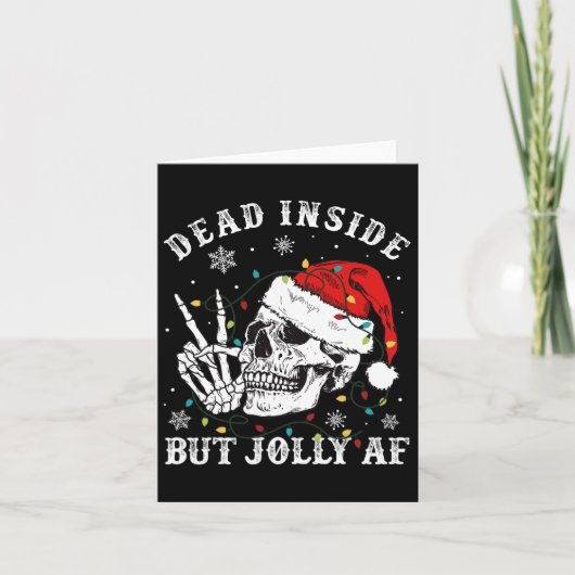 Dead Inside But Afスケルトンすてきサンタクリスマス カード (正面)