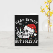 Dead Inside But Afスケルトンすてきサンタクリスマス カード (黄色い花)