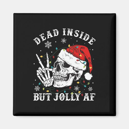 Dead Inside But Afスケルトンすてきサンタクリスマス マグネット (正面)