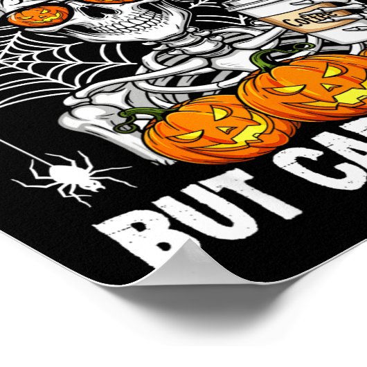 Dead Inside But Caffeinated Funny Nurse Halloween  ポスター (角)