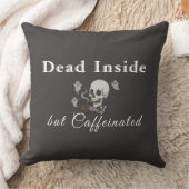 Dead Inside But Caffeinated – Halloween Pillow クッション (ブランケット)