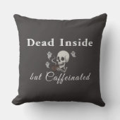 Dead Inside But Caffeinated – Halloween Pillow クッション (正面)