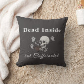 Dead Inside But Caffeinated – Halloween Pillow クッション (ブランケット)