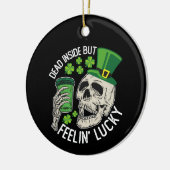 Dead Inside But Feelin'Luckyスカルセントパトリック セラミックオーナメント (左)